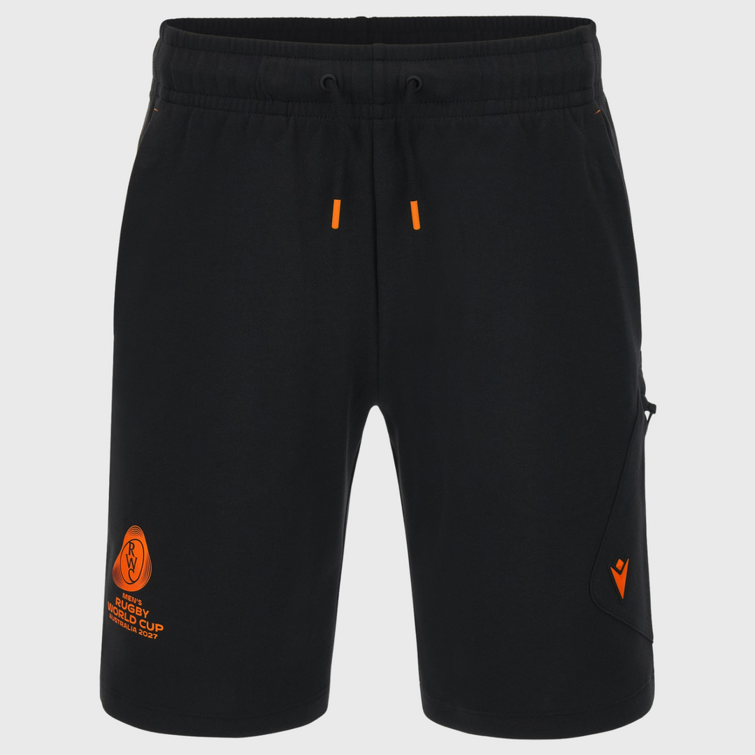 Macron Rugby World Cup 2027 Cotton Bermuda Shorts Black/Orange