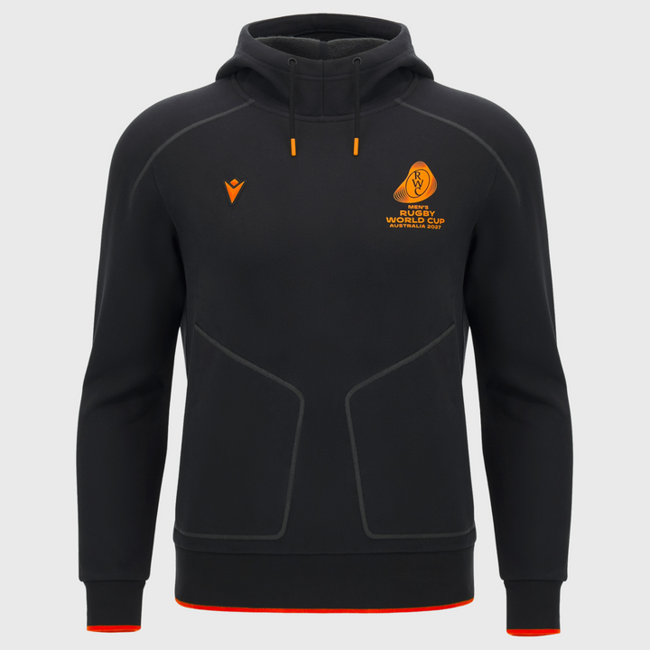 Macron Rugby World Cup 2027 Brushed Cotton Fleece Hoody Black/Orange