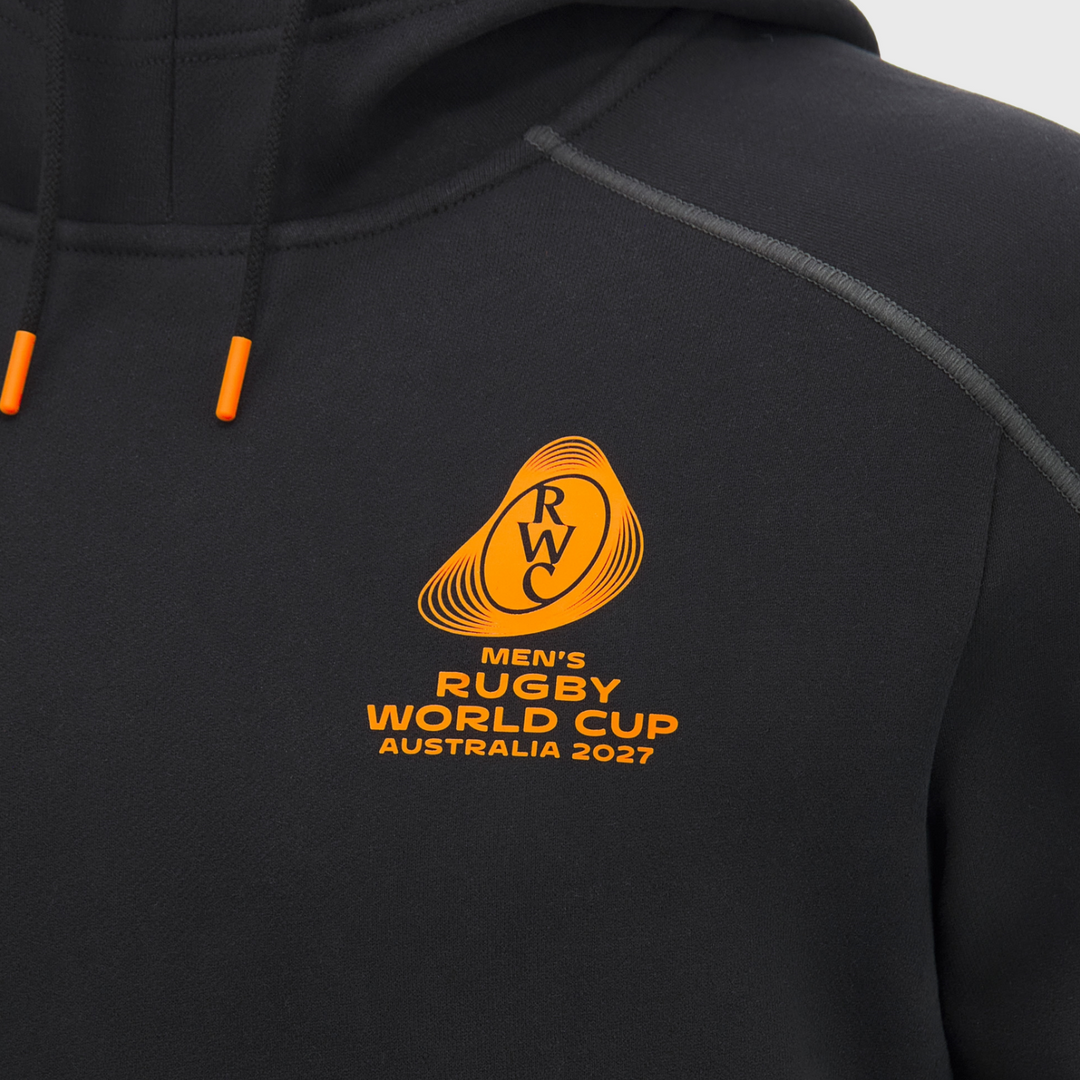 Macron Rugby World Cup 2027 Brushed Cotton Fleece Hoody Black/Orange