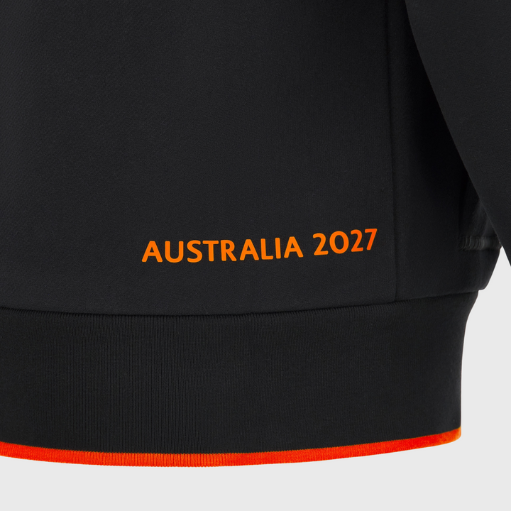 Macron Rugby World Cup 2027 Brushed Cotton Fleece Hoody Black/Orange