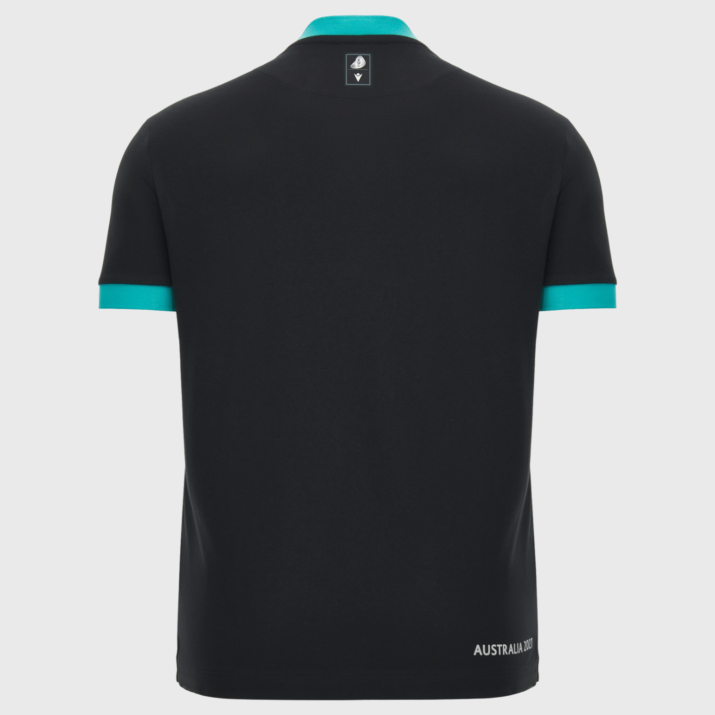 Macron Rugby World Cup 2027 Cotton Tee Black/Turquoise