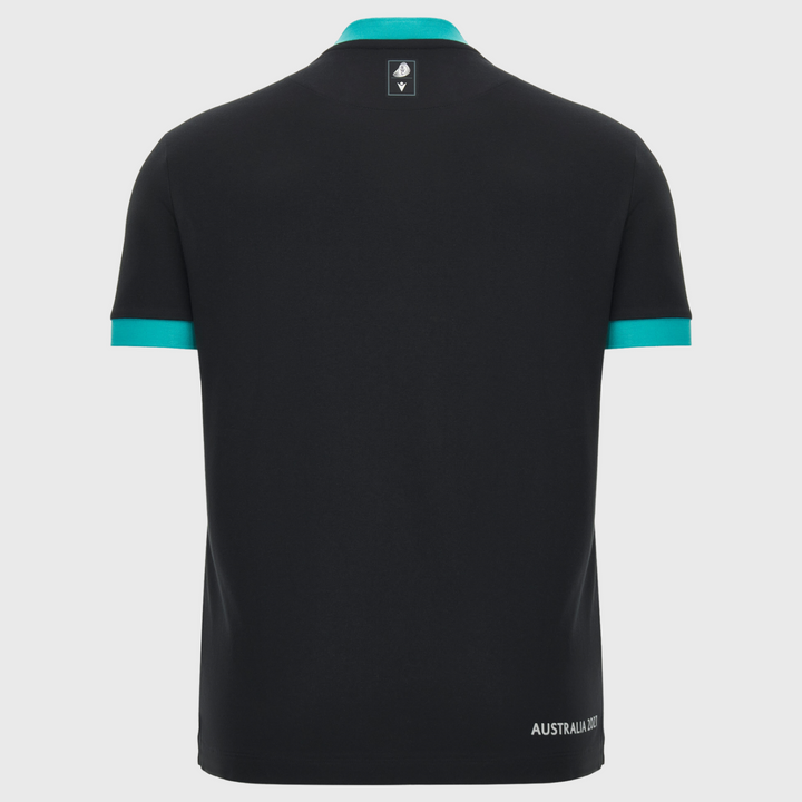Macron Rugby World Cup 2027 Kid's Cotton Tee Black/Turquoise