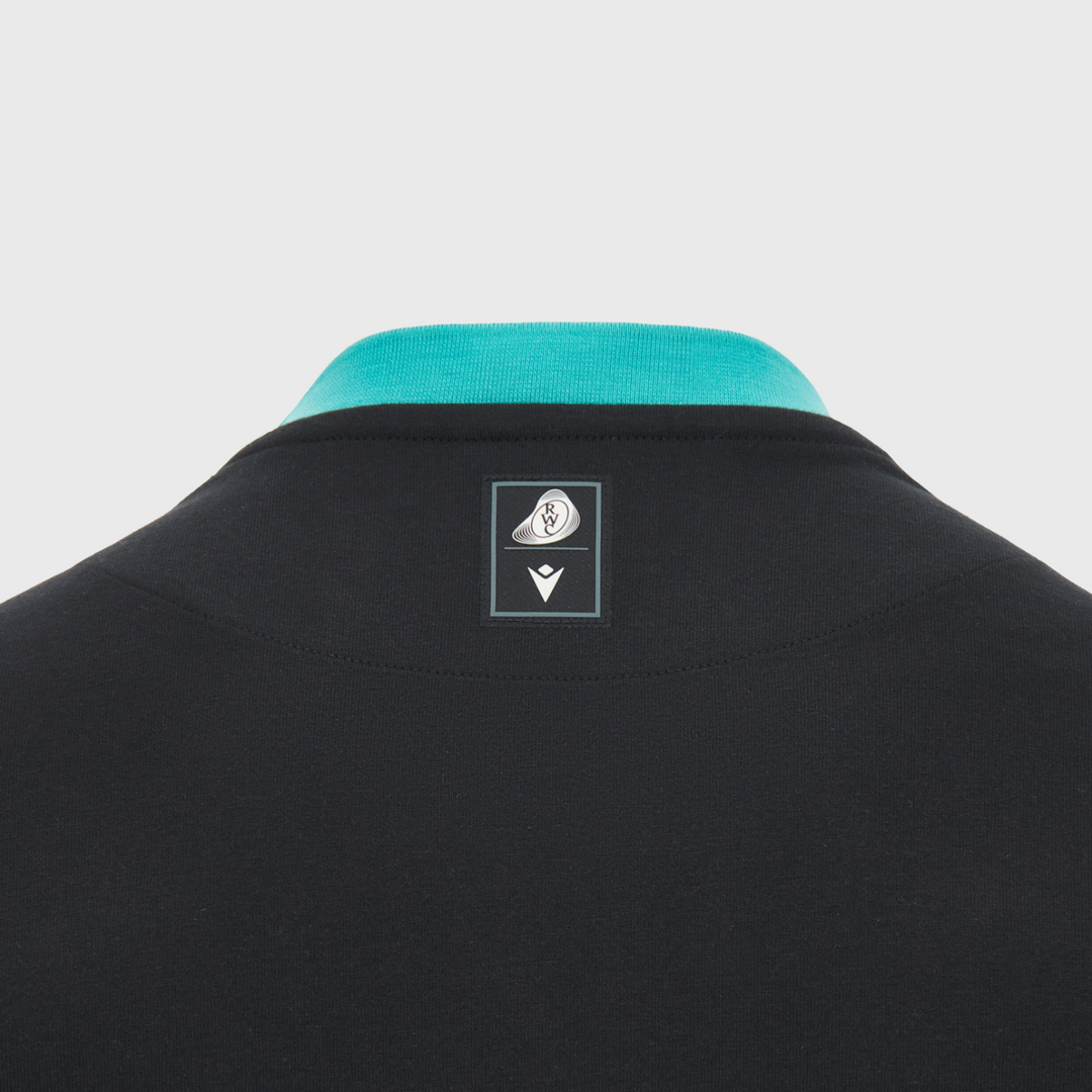 Macron Rugby World Cup 2027 Kid's Cotton Tee Black/Turquoise