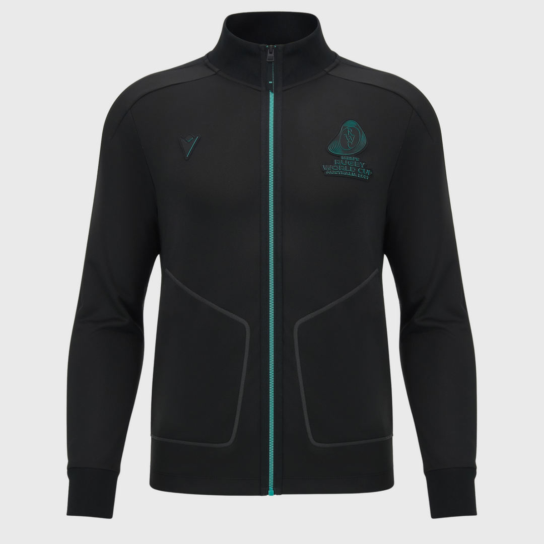 Macron Rugby World Cup 2027 Athleisure Tech Full Zip Black/Turquoise