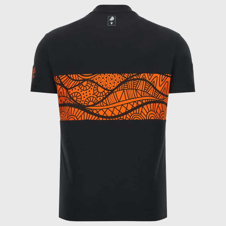 Macron Rugby World Cup 2027 Kid's Indigenous Cotton Tee Black/Orange