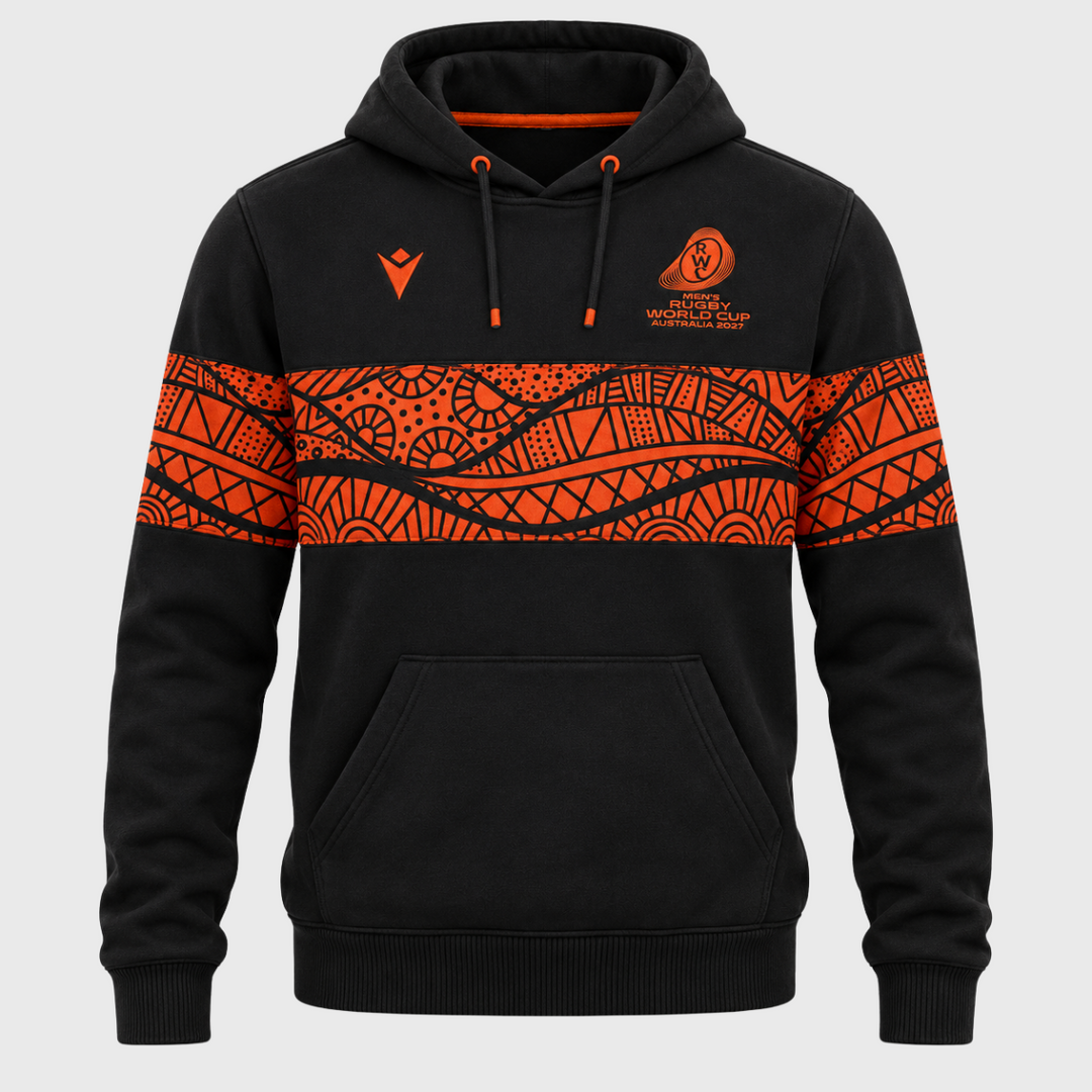 Macron Rugby World Cup 2027 Indigenous Cotton Hoody Black/Orange