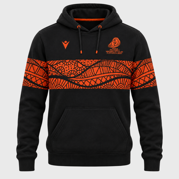 Macron Rugby World Cup 2027 Indigenous Cotton Hoody Black/Orange