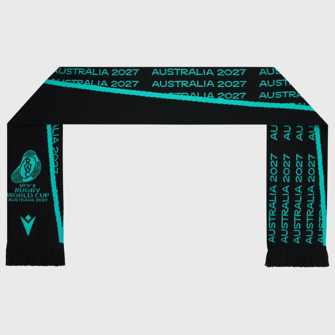 Macron Rugby World Cup 2027 Scarf Black/Turquoise