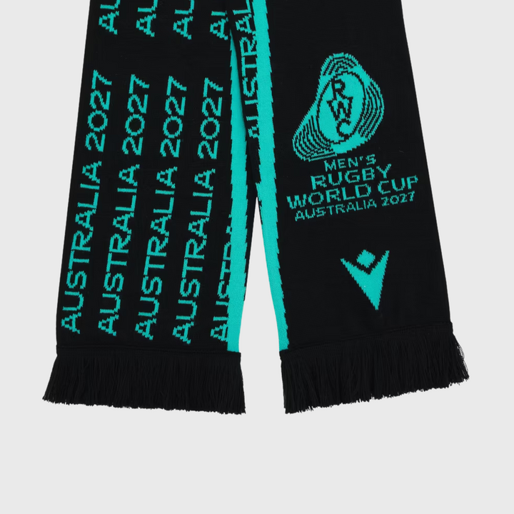 Macron Rugby World Cup 2027 Scarf Black/Turquoise