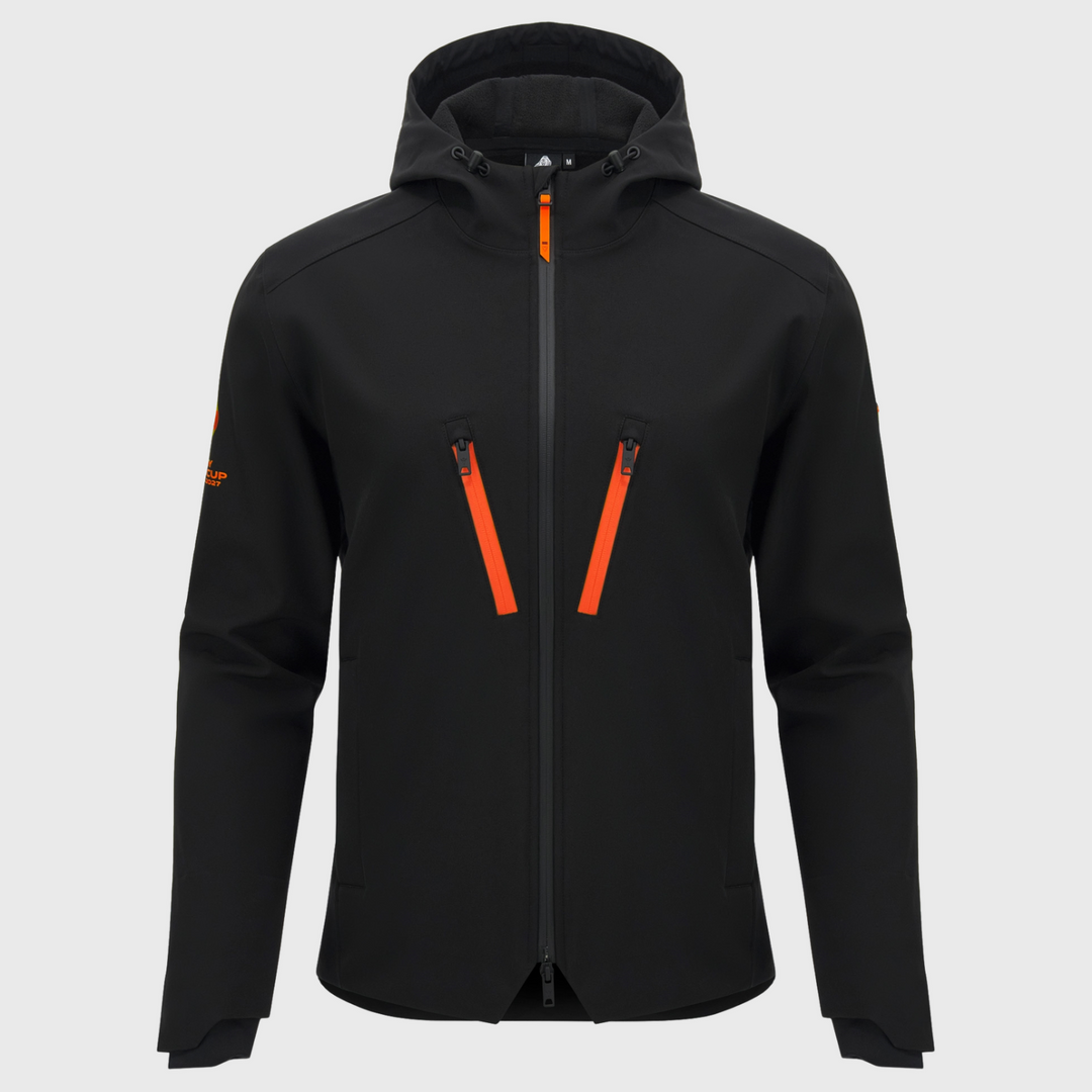Macron Rugby World Cup 2027 Athleisure Waterproof Jacket Black/Orange
