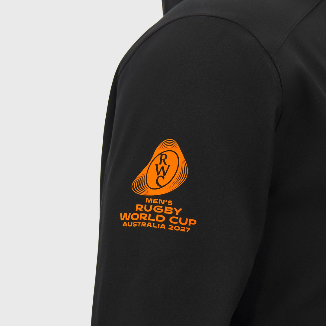 Macron Rugby World Cup 2027 Athleisure Waterproof Jacket Black/Orange