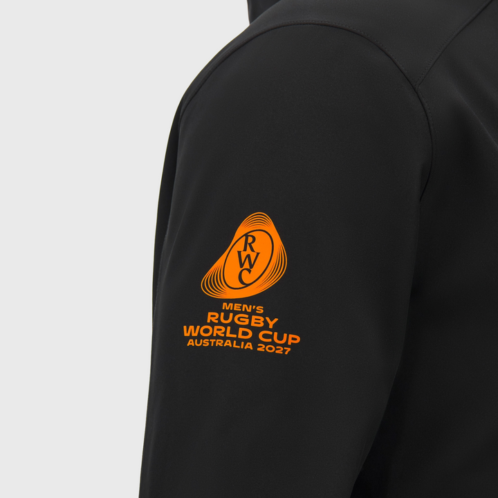 Macron Rugby World Cup 2027 Athleisure Waterproof Jacket Black/Orange