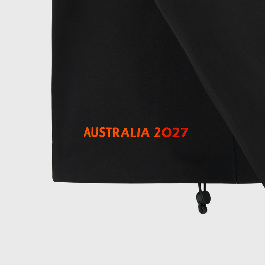 Macron Rugby World Cup 2027 Athleisure Waterproof Jacket Black/Orange