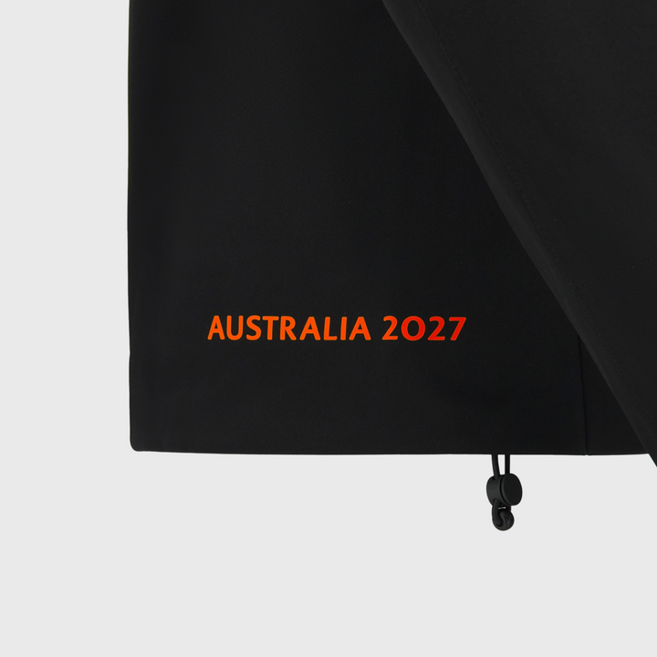 Macron Rugby World Cup 2027 Athleisure Waterproof Jacket Black/Orange