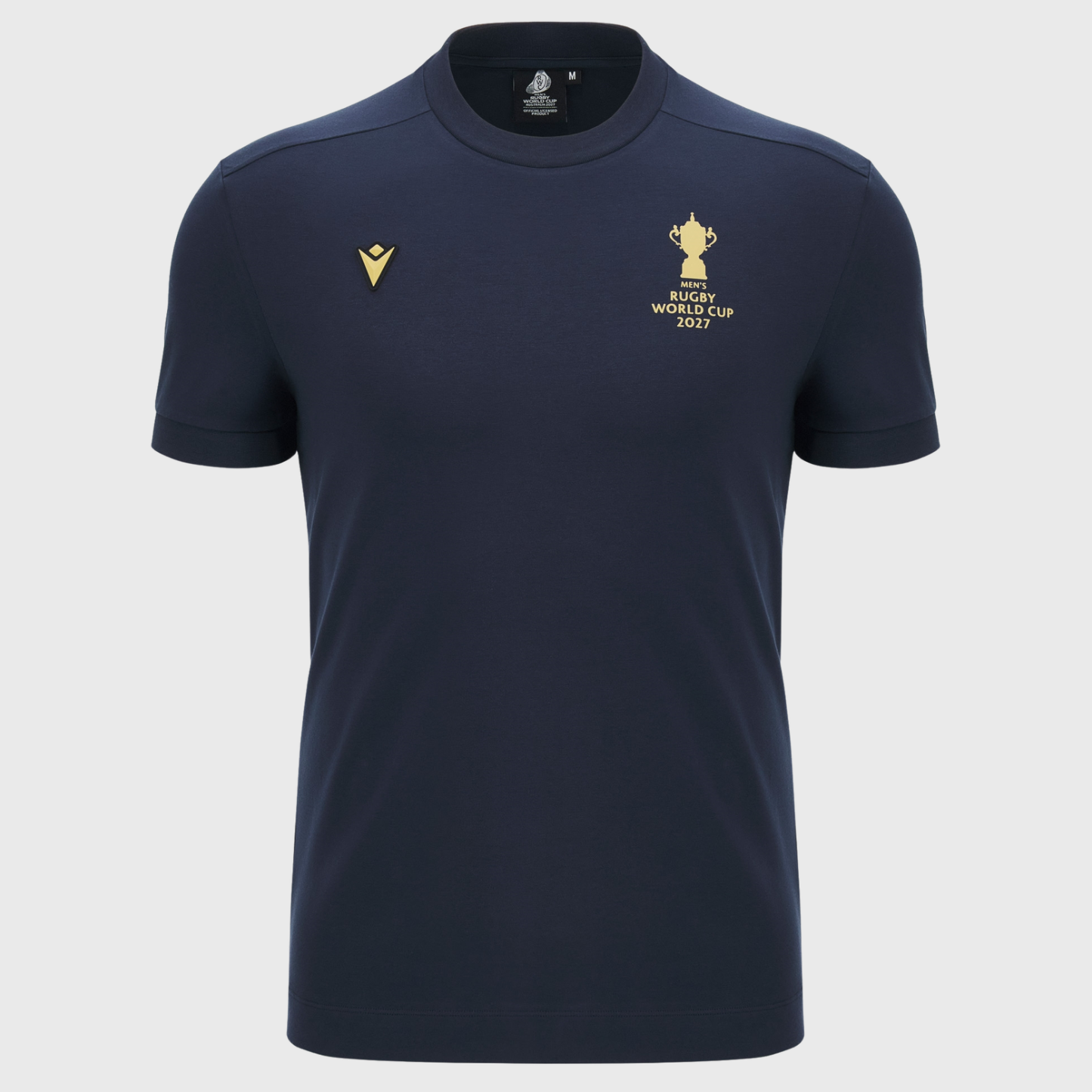 Macron Rugby World Cup 2027 Webb Ellis Cotton Tee Navy/Gold