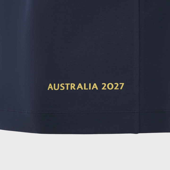 Macron Rugby World Cup 2027 Kid's Webb Ellis Cotton Tee Navy/Gold