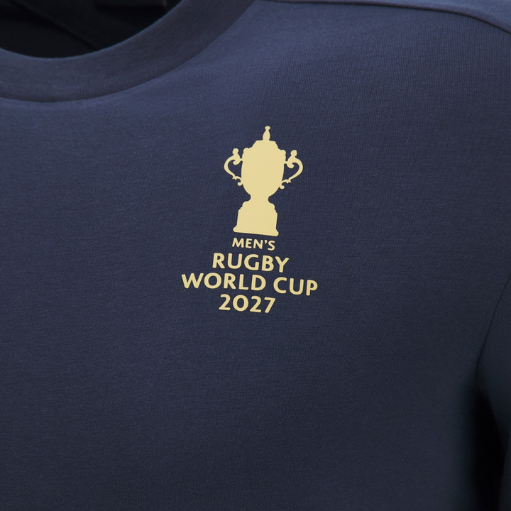 Macron Rugby World Cup 2027 Kid's Webb Ellis Cotton Tee Navy/Gold