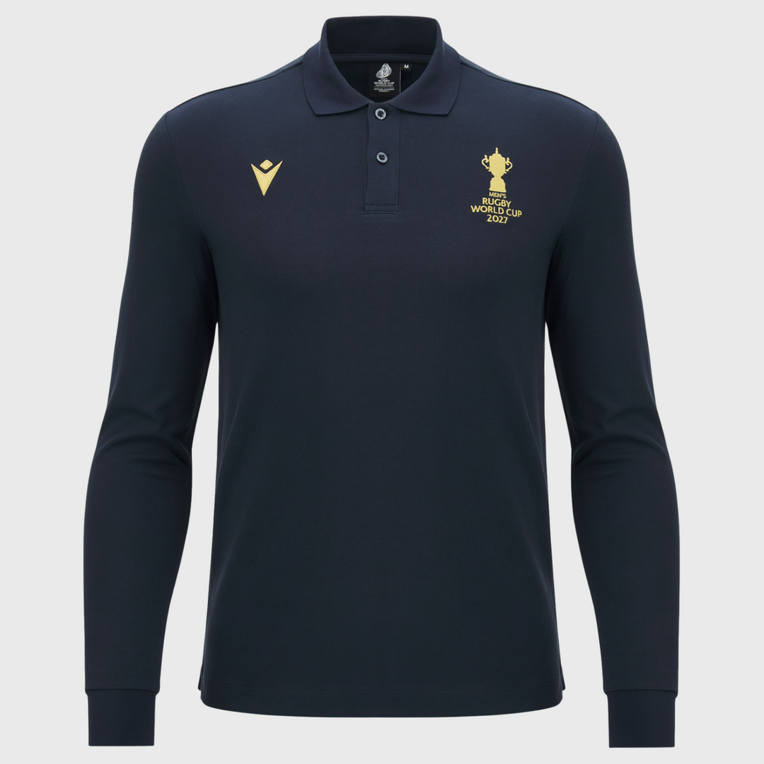 Macron Rugby World Cup 2027 Webb Ellis Long Sleeve Rugby Jersey Navy/Gold