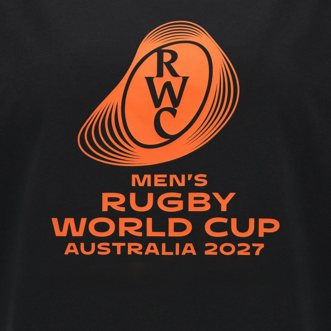 Macron Rugby World Cup 2027 Women's Cotton Tee Black/Orange
