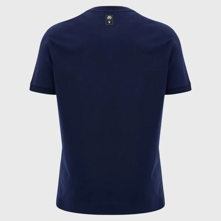 MacronScotlandAthleisureCottonTeeNavySand_1 - Rugbystuff.com