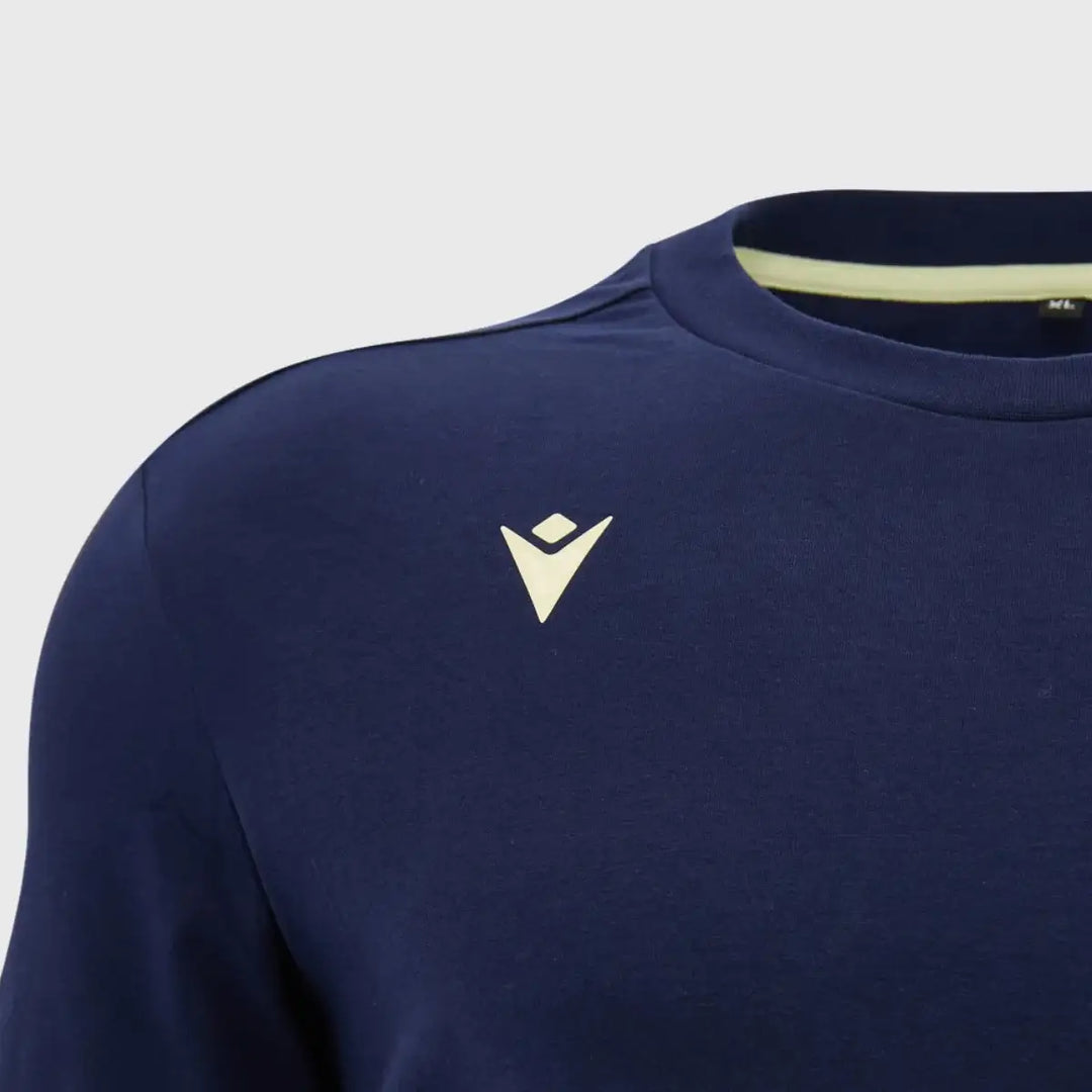 MacronScotlandAthleisureCottonTeeNavySand_2 - Rugbystuff.com