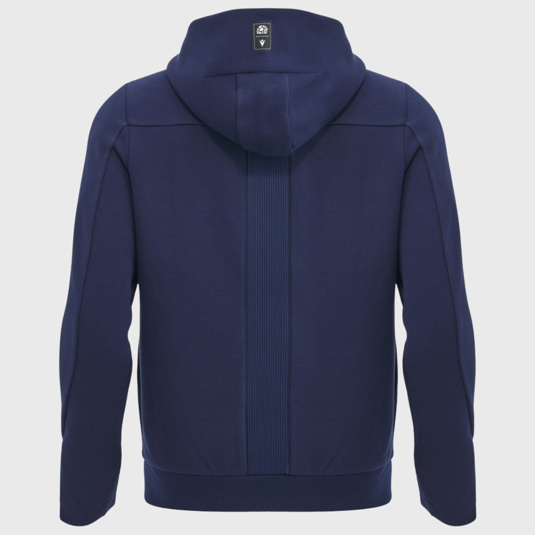 Macron Scotland Rugby Athleisure Full Zip Travel Hoody Navy/Sand 2026/27