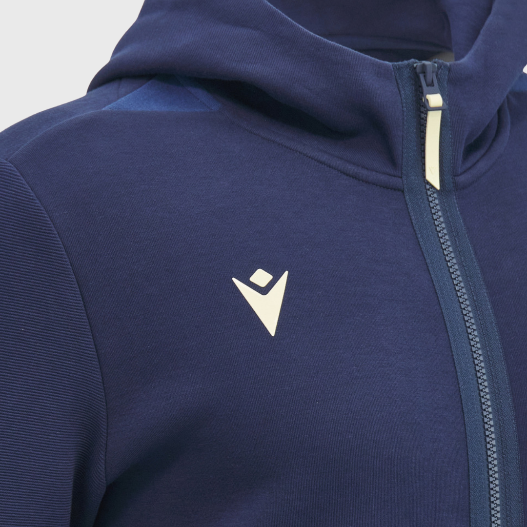 Macron Scotland Rugby Athleisure Full Zip Travel Hoody Navy/Sand 2026/27