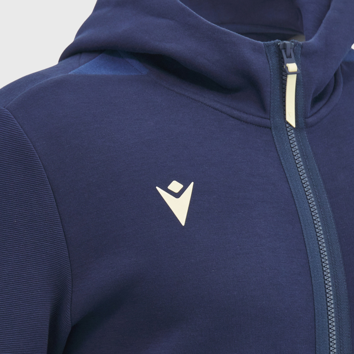 Macron Scotland Rugby Athleisure Full Zip Travel Hoody Navy/Sand 2026/27