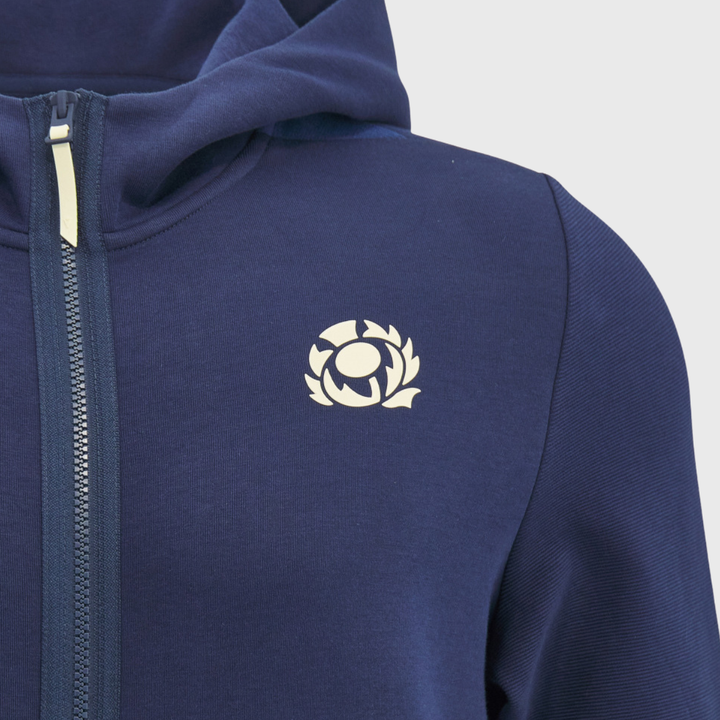 Macron Scotland Rugby Athleisure Full Zip Travel Hoody Navy/Sand 2026/27