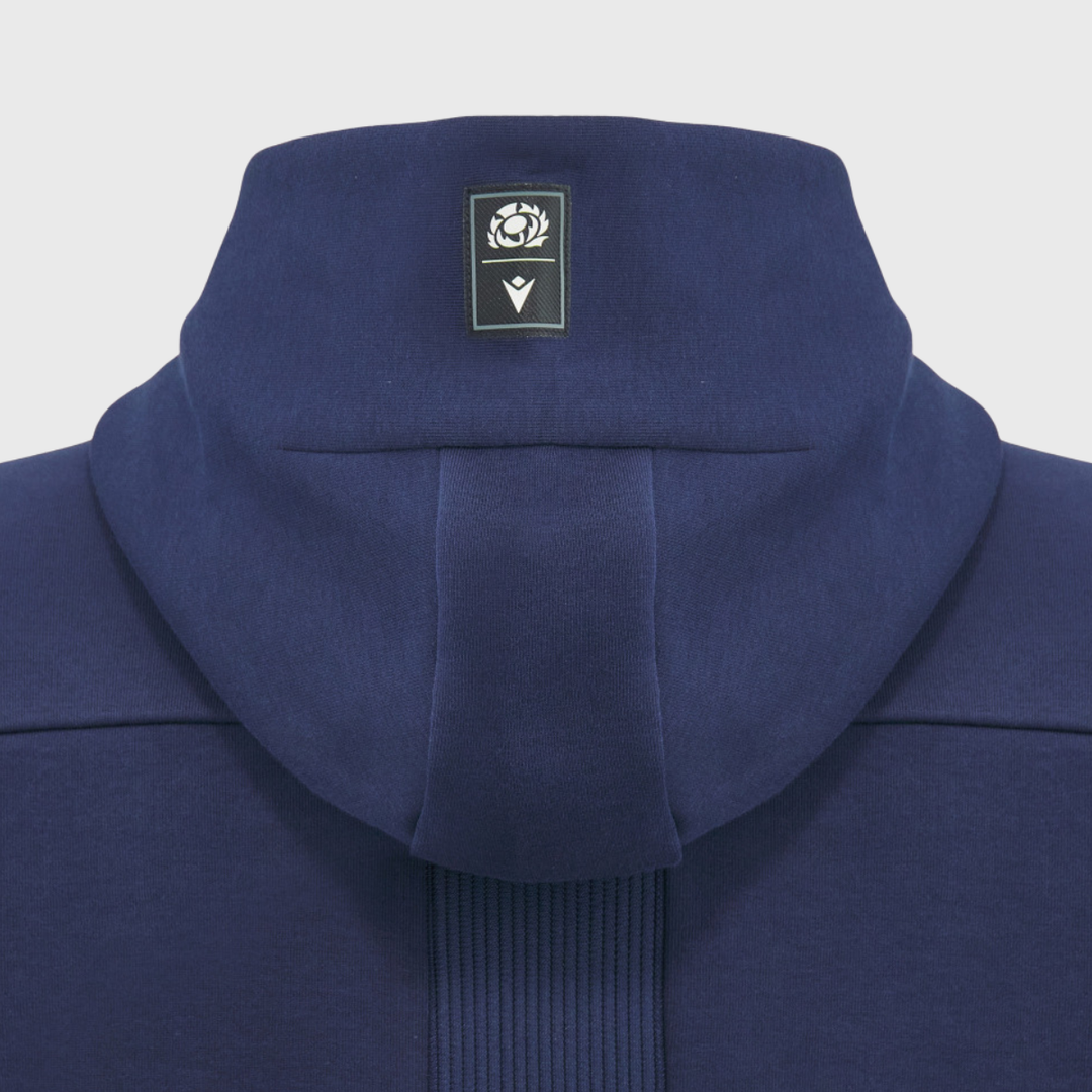 Macron Scotland Rugby Athleisure Full Zip Travel Hoody Navy/Sand 2026/27