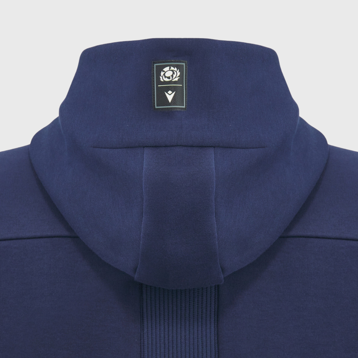 Macron Scotland Rugby Athleisure Full Zip Travel Hoody Navy/Sand 2026/27