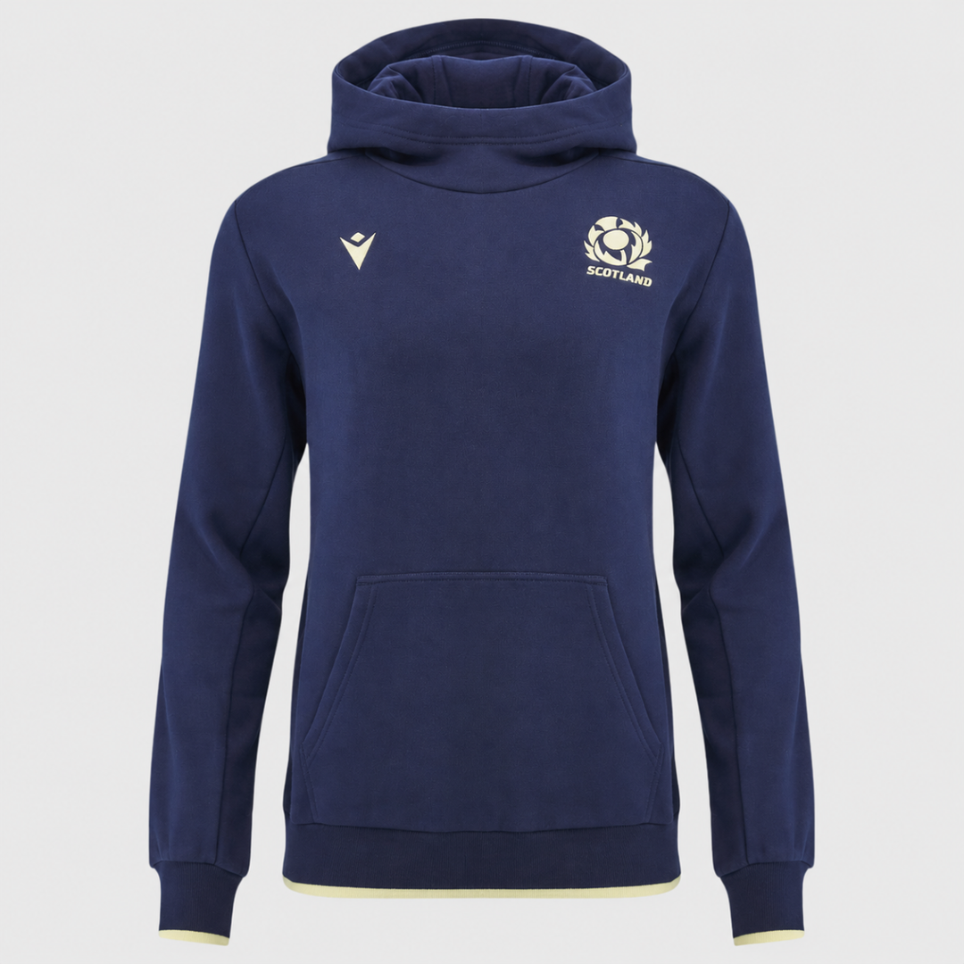 Macron Scotland Rugby Kid's Travel Cotton Hoody Navy/Sand 2026/27