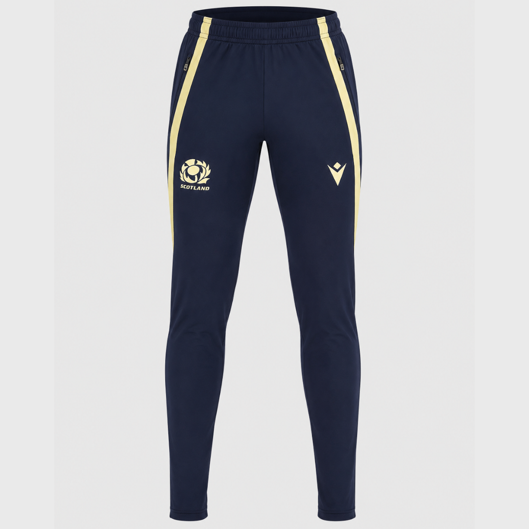 Macron Scotland Rugby Fitted Track Pants Navy/Sand 2026/27