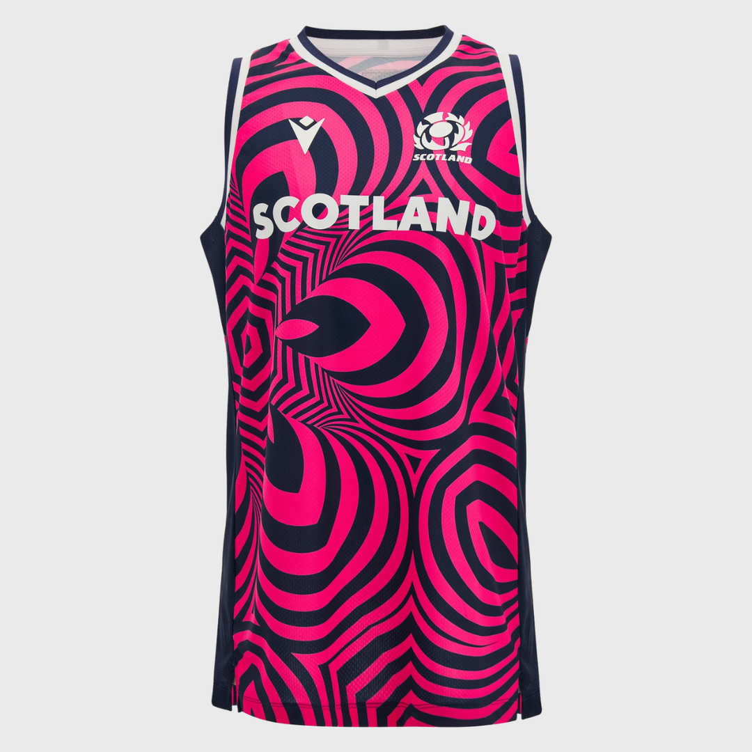 Macron Scotland Rugby Basketball Singlet Navy/Neon Pink 2026/27
