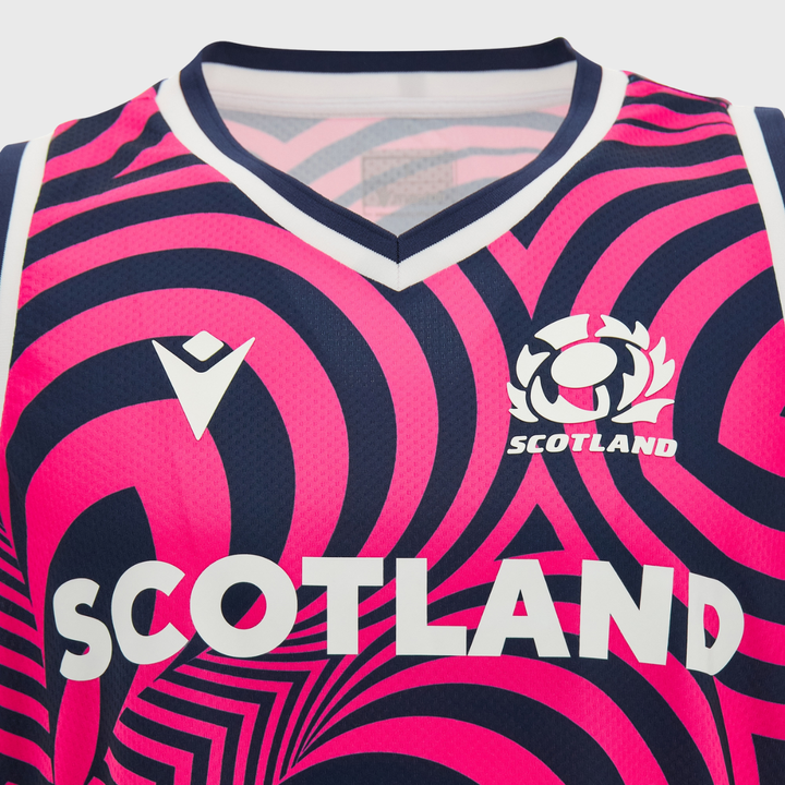 Macron Scotland Rugby Basketball Singlet Navy/Neon Pink 2026/27