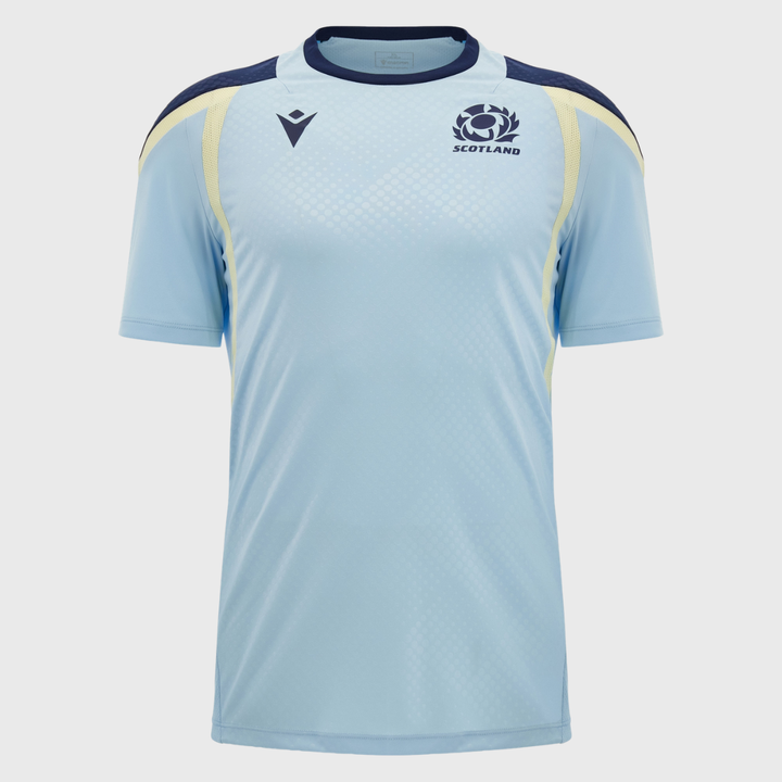Macron Scotland Rugby Poly Tee Light Blue/Sand 2026/27