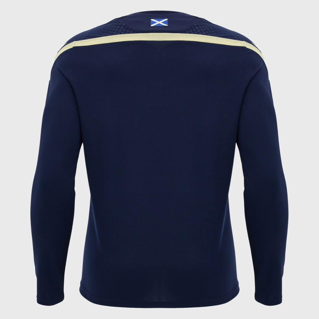 Macron Scotland Rugby Long Sleeve Poly Tee Navy/Sand 2026/27
