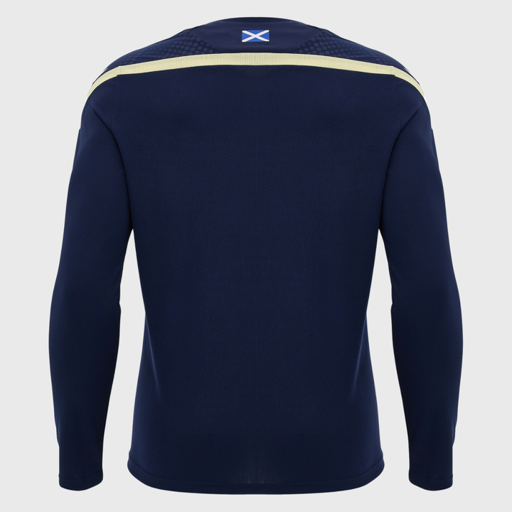 Macron Scotland Rugby Long Sleeve Poly Tee Navy/Sand 2026/27