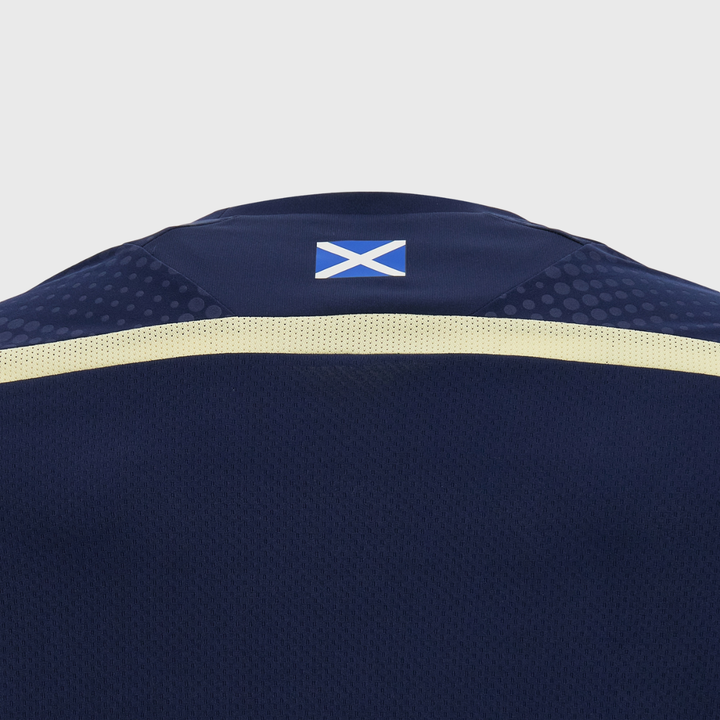 Macron Scotland Rugby Long Sleeve Poly Tee Navy/Sand 2026/27