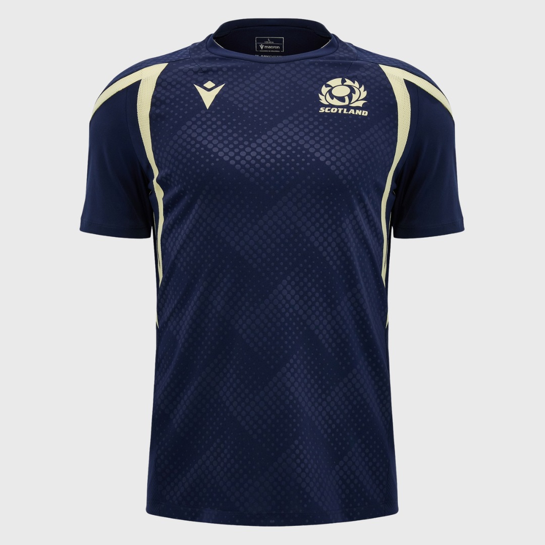 Macron Scotland Rugby Poly Tee Navy/Sand 2026/27