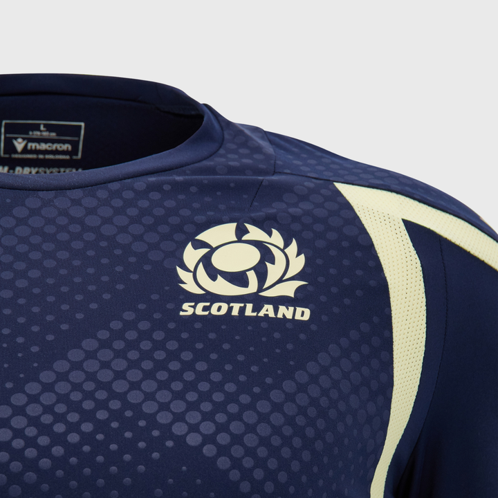 Macron Scotland Rugby Poly Tee Navy/Sand 2026/27