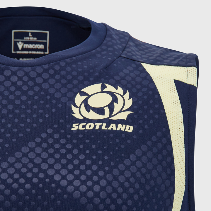 Macron Scotland Rugby Sleeveless Tee Navy/Sand 2026/27