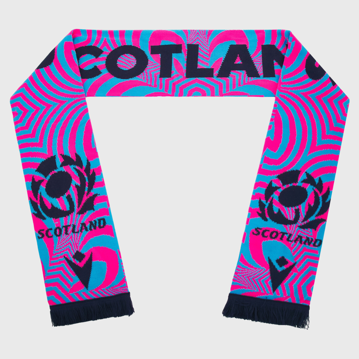 Macron Scotland Rugby Text Scarf Light Blue/Neon Pink 2026/27