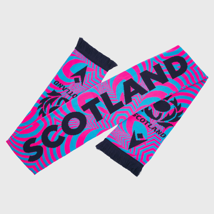 Macron Scotland Rugby Text Scarf Light Blue/Neon Pink 2026/27