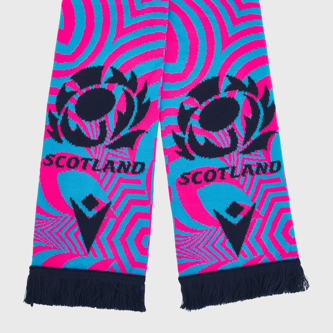 Macron Scotland Rugby Text Scarf Light Blue/Neon Pink 2026/27