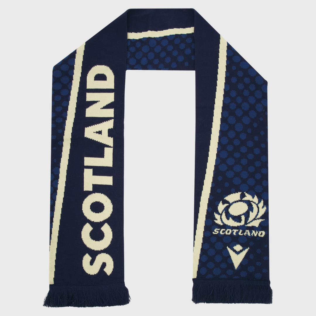 Macron Scotland Rugby Text Scarf Navy/Sand 2026/27