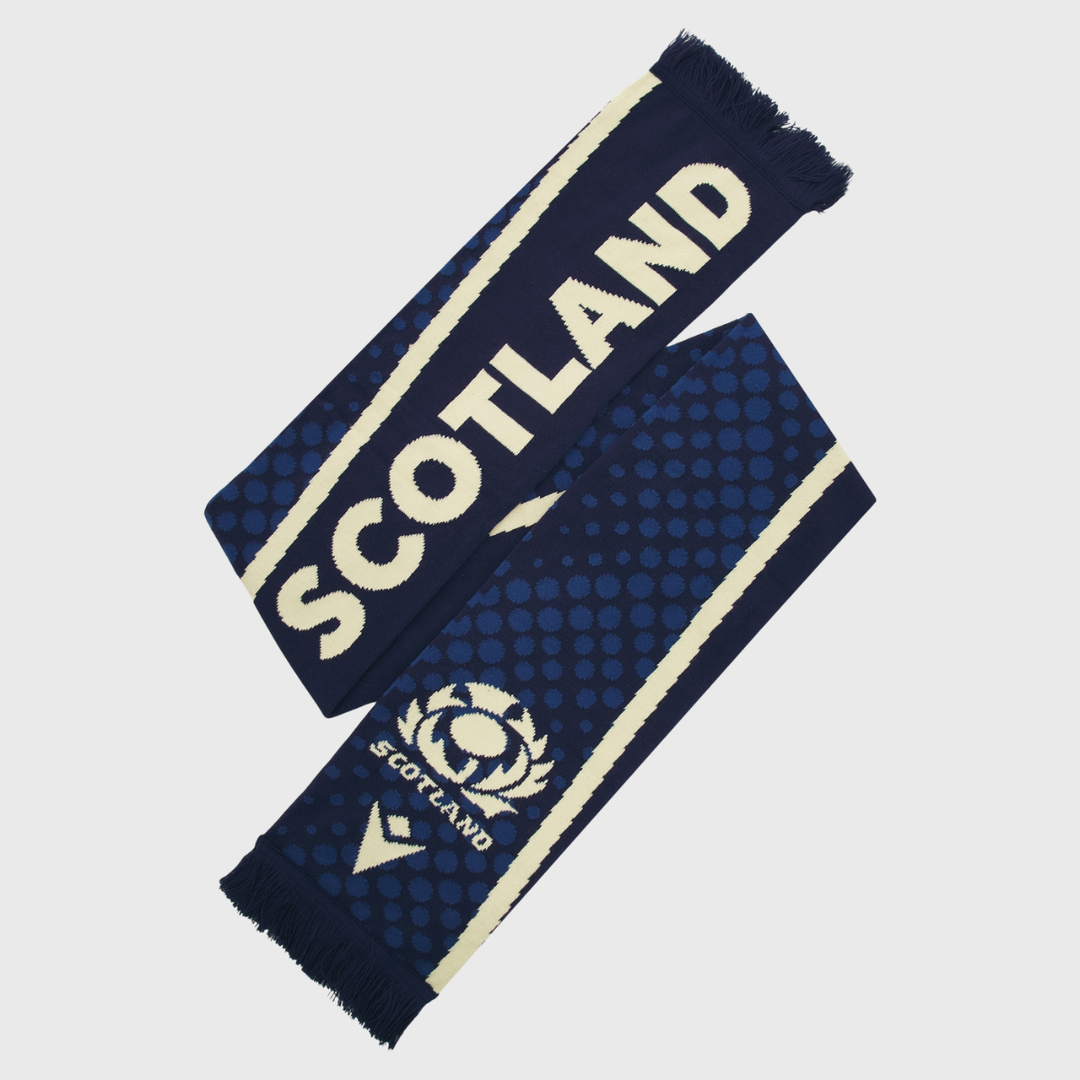 Macron Scotland Rugby Text Scarf Navy/Sand 2026/27
