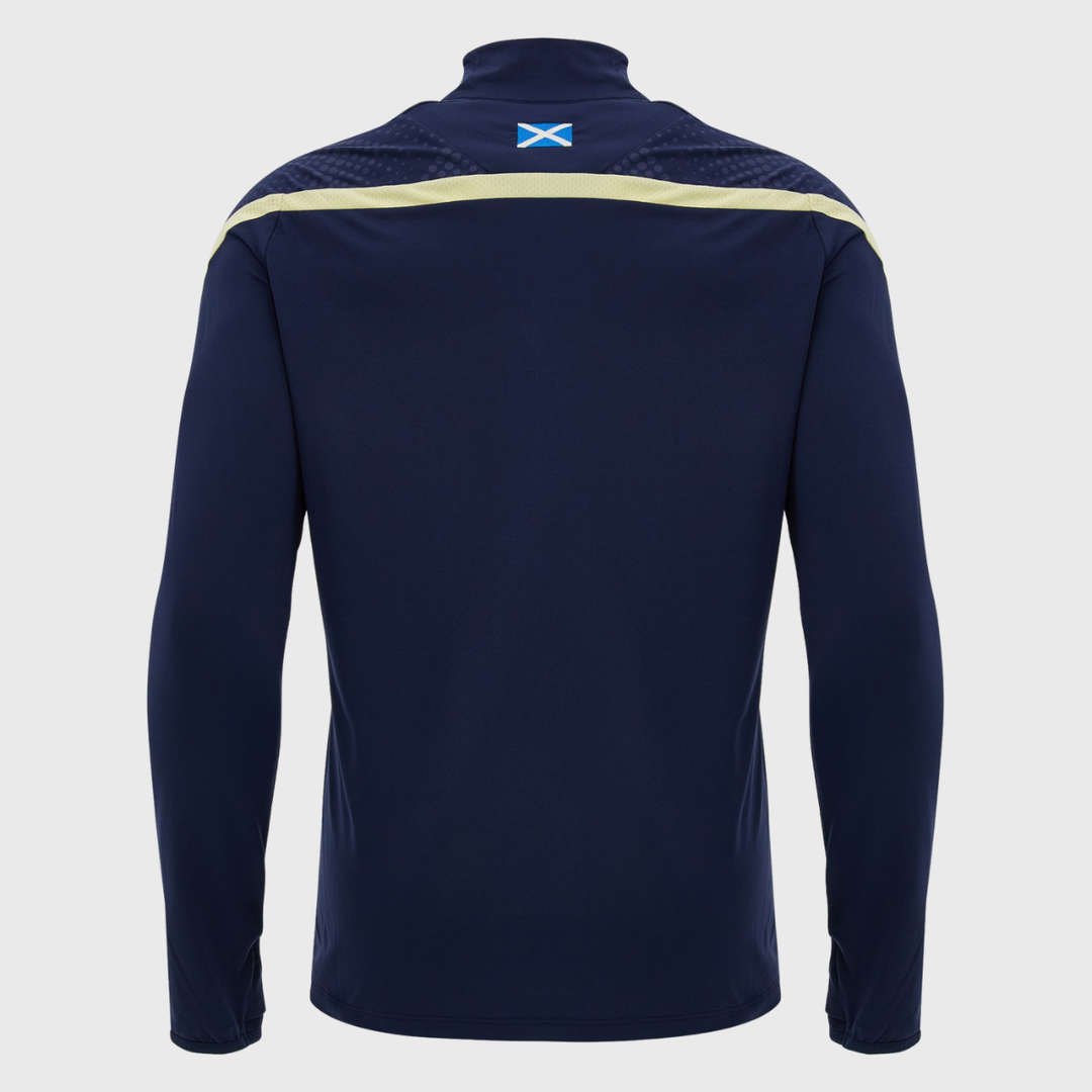 Macron Scotland Rugby 1/4 Zip Training Top Navy/Sand 2026/27
