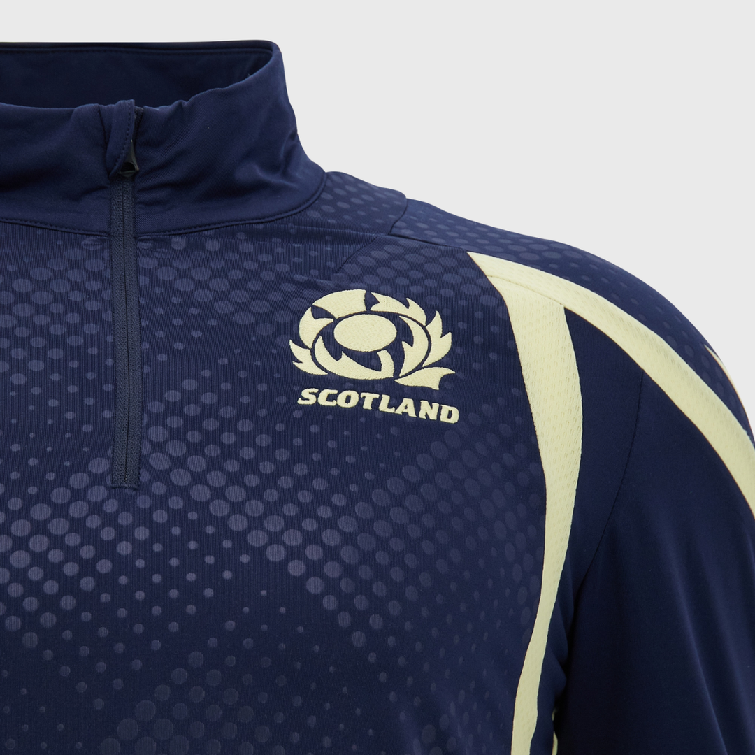 Macron Scotland Rugby 1/4 Zip Training Top Navy/Sand 2026/27