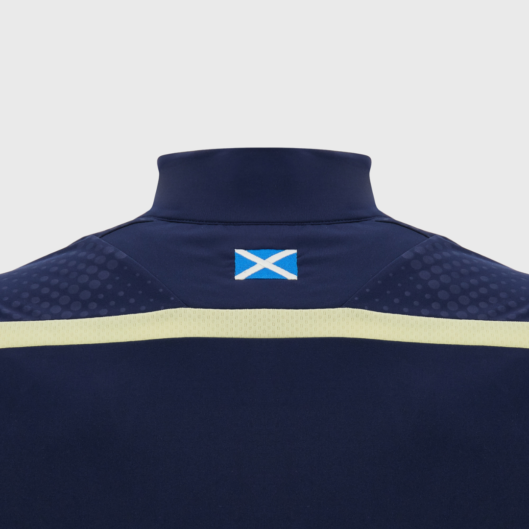 Macron Scotland Rugby 1/4 Zip Training Top Navy/Sand 2026/27